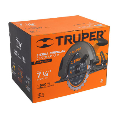 Sierra Circular Profesional 1500 W De 7.1/4" Con Accesorios Truper (SICI-7-1/4A3)