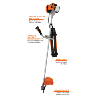 Guadañadora A Gasolina De 2 Hp, Corte De 18" Y 0.72 L/H Truper (DES-520)
