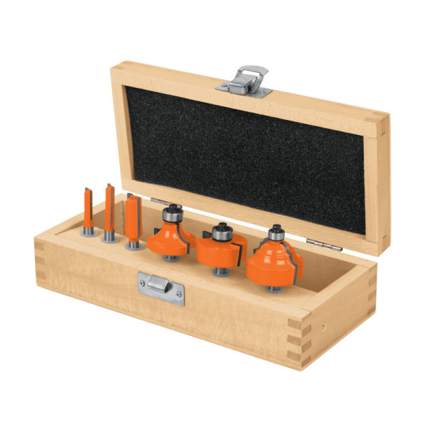 Juego De 6 Fresas Para Ruteadora Con Estuche De Madera Truper (JBROU-6)