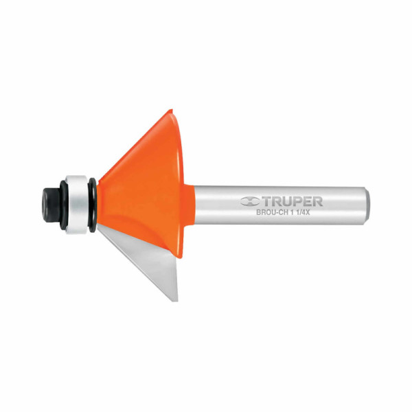 Fresa Chaflán Con Balinera, Diámetro 1.1/4", Corte 15 Mm Truper (BROU-CH1-1/4X)
