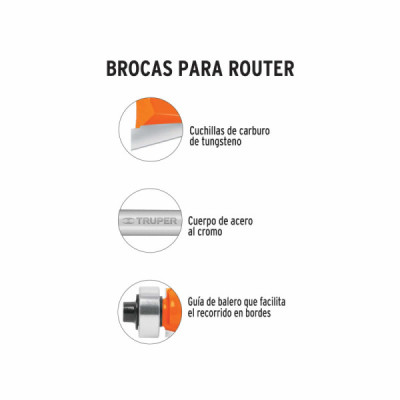 Fresa Pecho Paloma Con Balinera, Diámetro 1.1/8" Truper (BROU-PP1-1/8X)