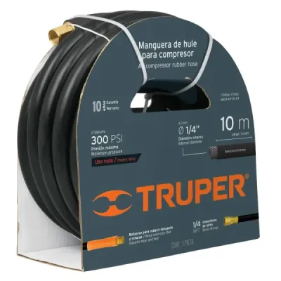 Manguera Para Compresor De Caucho 10 M, 1/4" Npt, 300 Psi Truper