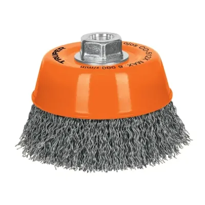Grata Copa De Alambre Ondulado Grueso De 5", Eje 5/8 - 11 Truper
