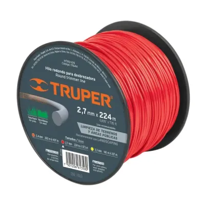 Hilo Redondo Para Guadañadora De 224 Metros, Diámetro 2.7 Mm Truper