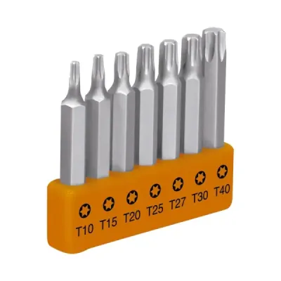 Juego De 7 Puntas Torx Sin Pin De Seguridad, Largo De 2" Truper