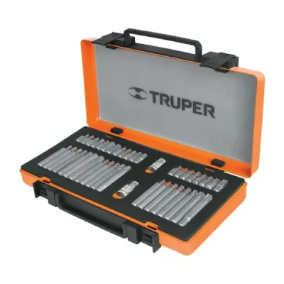 Juego De 42 Puntas, Spline, Bristol Y Torx, Estuche Metálico Truper