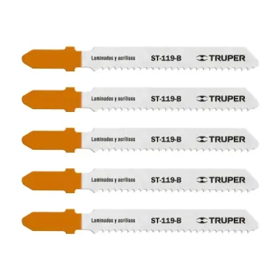 5 Seguetas Tipo T De 8 Cm, 12 Dpp, Corte Recto Y Fino Truper