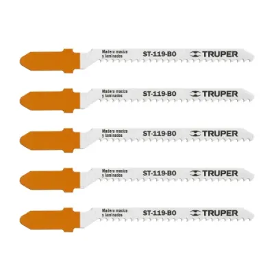 5 Seguetas Tipo T De 8 Cm, 12 Dpp, Corte Curvo Y Fino Truper
