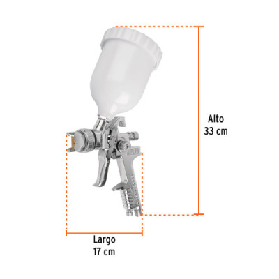 Pistola De Gravedad Hvlp 500 Ml, 1.4 Mm Con Vaso Plástico Truper (PIPI-440)
