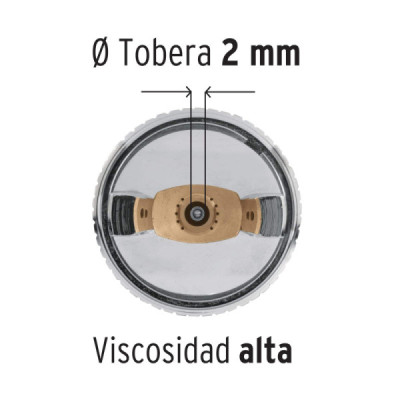 Pistola De Gravedad Hvlp 500 Ml, 2 Mm Con Vaso Plástico Truper (PIPI-442)