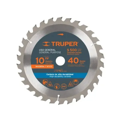 Disco Sierra Madera De 10", Centro 5/8", 40 Dientes Truper