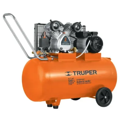 Compresor Horizontal De Banda, 120 L, 4 Hp Y Motor En Cobre Truper