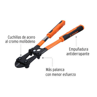 Cizalla Profesional Corta Pernos De 1/4", Largo De 36 Cm Truper (CP-14X)