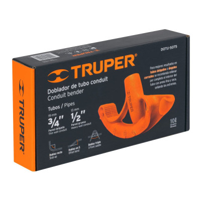 Doblador De Tubo De 3/4" Y 1/2" Conduit Con Pedal Ancho Truper (DOTU-5075)
