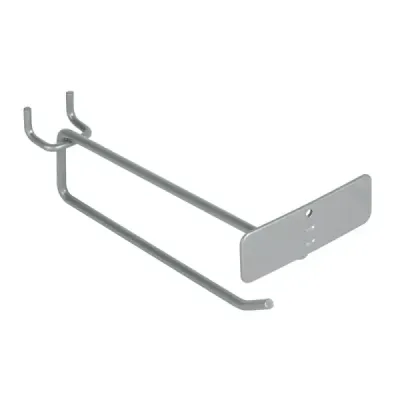 Gancho Recto De 15 Cm Para Panel Ranurado, Con Portaetiqueta Truper