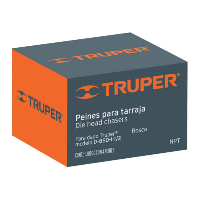 Juego De 4 Peines Para Tarraja De 1", Rosca 11.1/2 Npt Truper (P-850-1)
