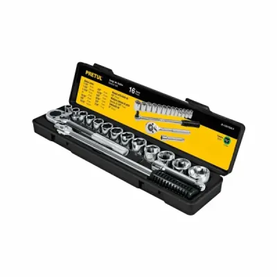 Juego De Copas Métricas Con 16 Piezas, Cuadrante De 1/2" Pretul