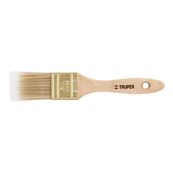 Brocha De 1.1/2" Con Cerdas Sintéticas Y Mango De Madera Truper (BRT-1-1/2S)