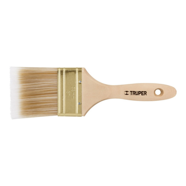 Brocha De 3" Con Cerdas Sintéticas Y Mango De Madera Truper (BRT-3S)