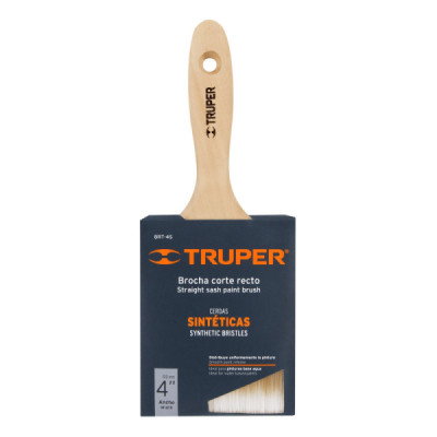 Brocha De 4" Con Cerdas Sintéticas Y Mango De Madera Truper (BRT-4S)