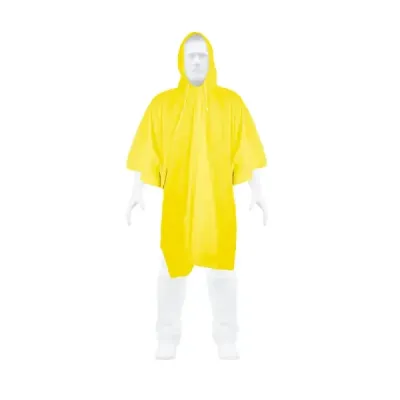Poncho Impermeable Amarillo De Pvc Con Broches, Delgado Pretul