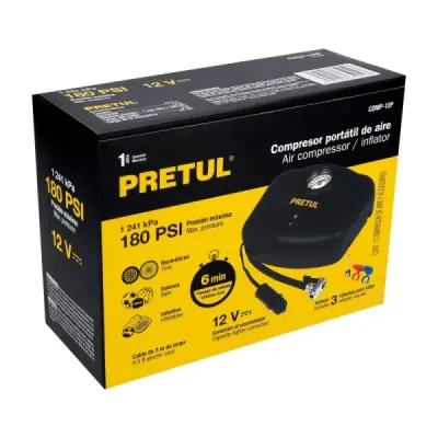 Compresor Auto Portatil 12v 150psi 78 W Pretul Multiusos