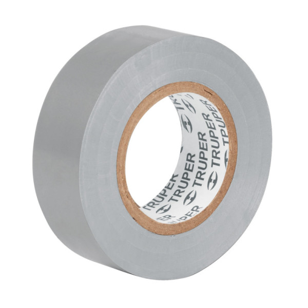 Cinta De Aislar Profesional De Pvc Gris De 9 M X 19 Mm Truper (M-22G)