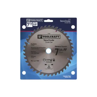 Disco Sierra Madera 7.1/4' Eje 5/8' Toolcraft 16 Dientes