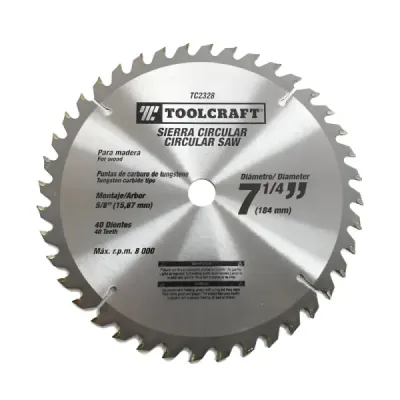 Disco Sierra Madera 7.1/4' Eje 5/8' Toolcraft 40 Dientes