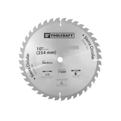 Disco Sierra Madera 10' Con Eje 1' Toolcraft 40 Dientes