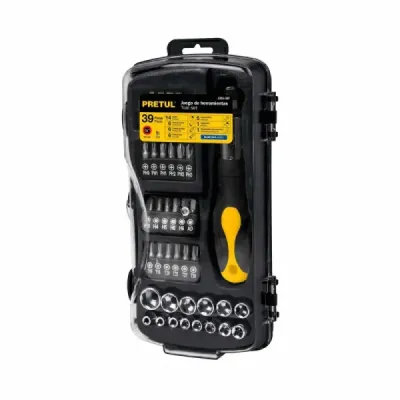 Juego De Copas, Ratchet Y Puntas 39 Piezas, Cuadrante 1/4 Pretul