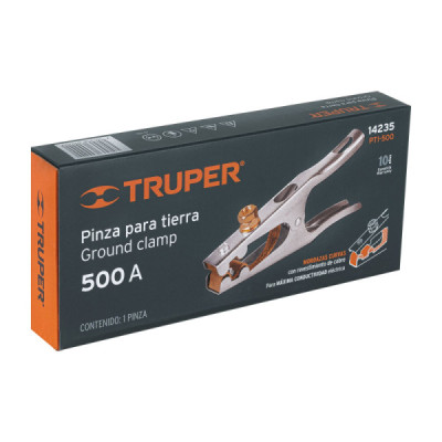 Pinza Para Tierra Soldador De 500 A Con Mordazas De Latón Truper (PTI-500)
