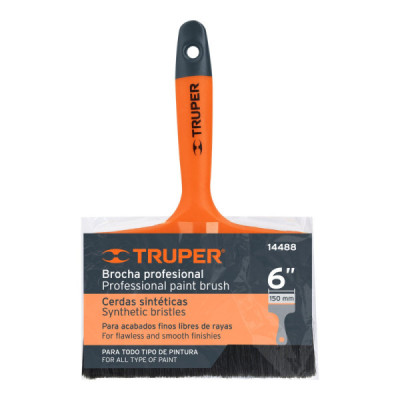 Brocha De 6" Con Mango De Plástico, Uso Profesional Truper (BRT-6)