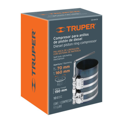Compresor De Anillos Diesel, Apertura 7 Cm Hasta 16 Cm Truper (CO-AN-DI)