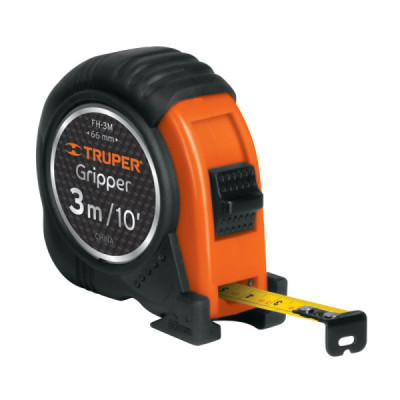 Flexómetro Gripper De 3 Metros Anti-Impacto, Uso Profesional Truper (FH-3M)