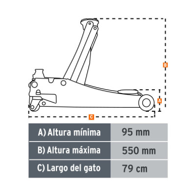 Gato Hidráulico Tipo Zorra De 11 Movimientos, 3.5 Toneladas Truper (GAPRO-3.5PB)