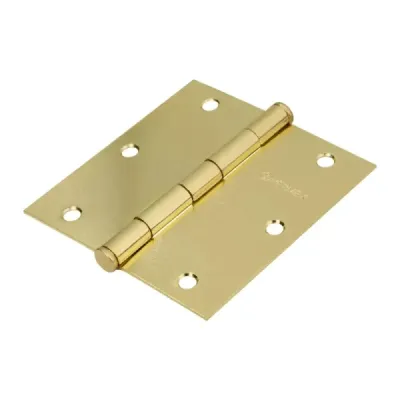 Caja De 10 Bisagras Cuadradas De 8.9 Cm, Acero Latonado Hermex