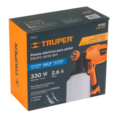 Pistola Para Pintar Eléctrica 330 W, Boquilla De 1.8 Mm Truper (PIPI-33E)
