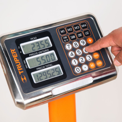 Báscula De Plataforma Plegable 200 Kg Recargable Con Display Truper (BAS-200PLA)