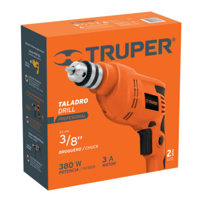Taladro Profesional De 380 W Con Mandril De 3/8" Truper (TAL-3/8A2)