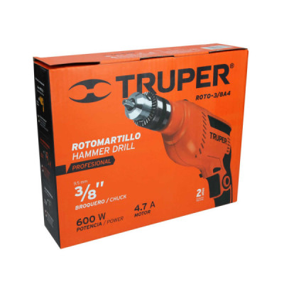 Taladro Percutor Profesional De 550 W Con Mandril De 3/8" Truper (ROTO-3/8A4)