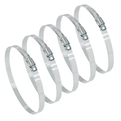 5 Abrazaderas En Acero Inoxidable Desde 156 Mm A 178 Mm Fiero