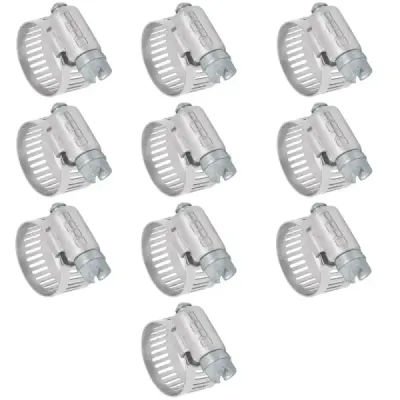 10 Abrazaderas En Acero Inoxidable Desde 14 Mm A 27 Mm Fiero