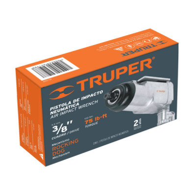 Pistola De Impacto Profesional De 3/8", Torque De 75 Lb/Ft Truper (TPN-722-2)
