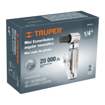 Mini Esmeril Angular De 1/4" Neumático, Cuerpo De Aluminio Truper (TPN-875-2)