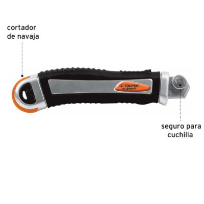 Bisturí De Uso Rudo Para Cuchillas De 18 Mm, Incluye Navajas Truper (CUT-6XX)