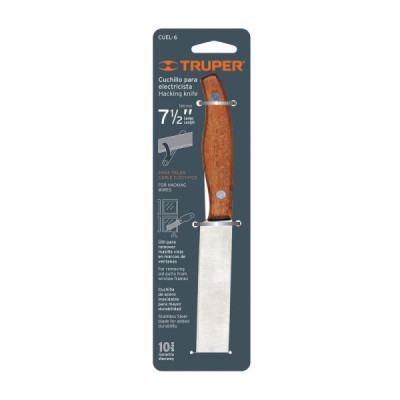 Cuchillo Para Electricista De 19 Cm En Acero Inoxidable Truper (CUEL-6)