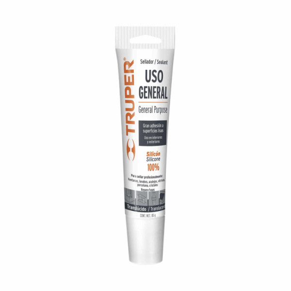 Sellador De Silicona Para Varios Usos 85 Gr, Transparente Truper (SIL-85T)