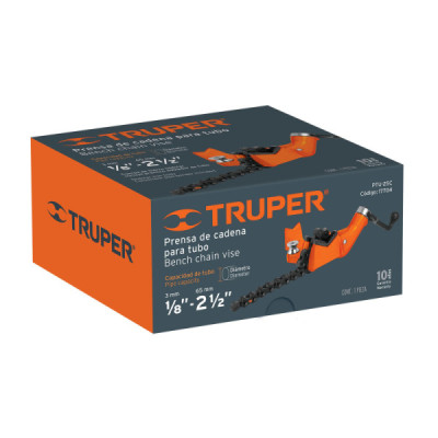 Prensa De Cadena Para Tubo De 2.1/2" Con Mango Anclado Truper (PTU-25C) Prensa De Cadena Para Tubo De 2.1/2" Con Mango Anclado Truper (PTU-25C)