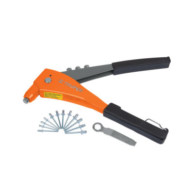 Remachadora Profesional De 10" Con Remaches Y 4 Boquillas Truper (RE-9X)